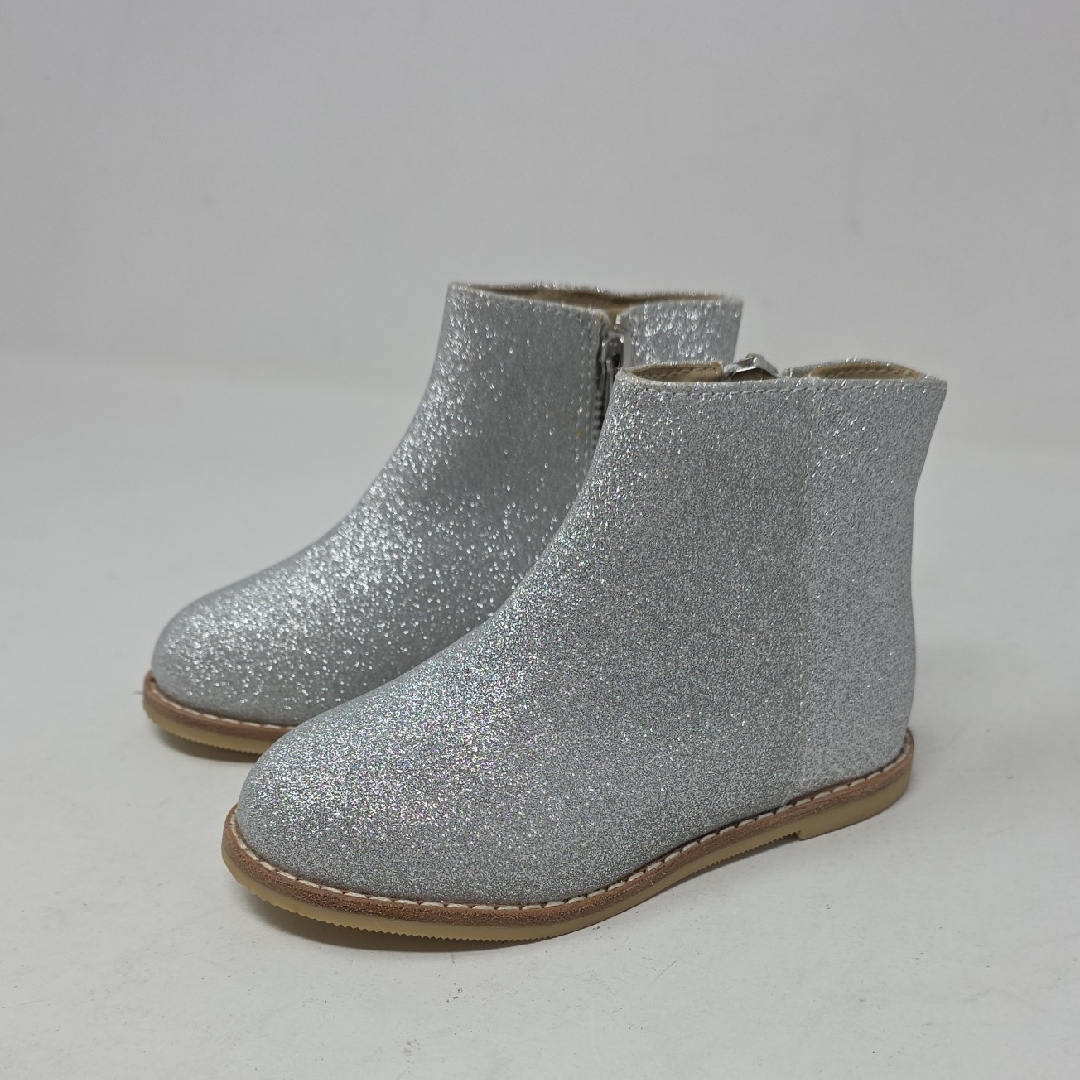 Janie And Jack Silver Sparkle Ankle Boots Baby Size 7